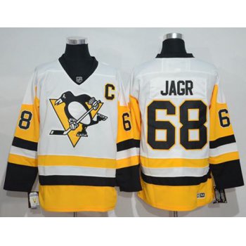 Penguins #68 Jaromir Jagr White New Away Stitched NHL Jersey