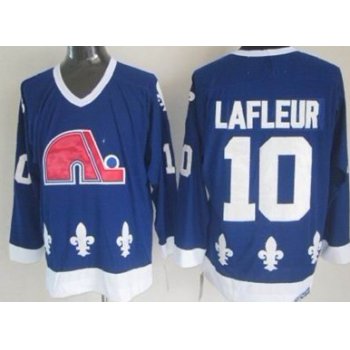 Quebec Nordiques #10 Guy Lafleur Navy Blue Throwback CCM Jersey