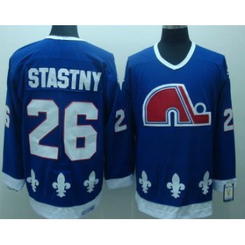 Quebec Nordiques #26 Peter Stastny Navy Blue Throwback CCM Jersey