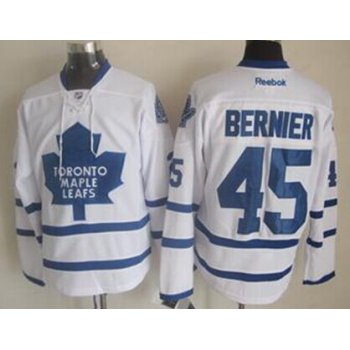 Toronto Maple Leafs #45 Jonathan Bernier White Jersey