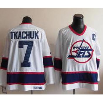 Winnipeg Jets #7 Keith Tkachuk White Throwback CCM Jersey