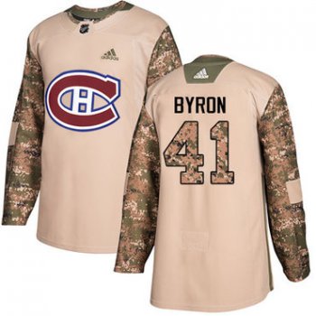 Adidas Canadiens #41 Paul Byron Camo Authentic 2017 Veterans Day Stitched NHL Jersey
