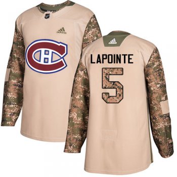 Adidas Canadiens #5 Guy Lapointe Camo Authentic 2017 Veterans Day Stitched NHL Jersey