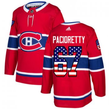 Adidas Canadiens #67 Max Pacioretty Red Home Authentic USA Flag Stitched NHL Jersey