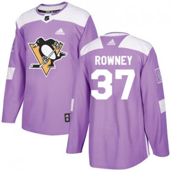Adidas Penguins #37 Carter Rowney Purple Authentic Fights Cancer Stitched NHL Jersey