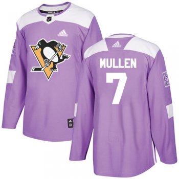 Adidas Penguins #7 Joe Mullen Purple Authentic Fights Cancer Stitched NHL Jersey