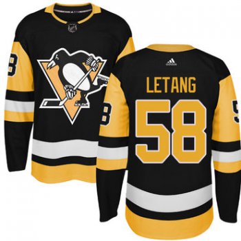 Adidas Pittsburgh Penguins #58 Kris Letang Black Alternate Authentic Stitched NHL Jersey