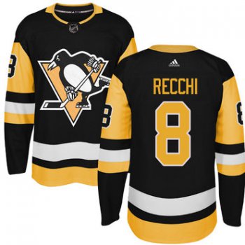 Adidas Pittsburgh Penguins #8 Mark Recchi Black Alternate Authentic Stitched NHL Jersey