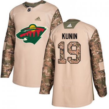 Adidas Wild #19 Luke Kunin Camo Authentic 2017 Veterans Day Stitched NHL Jersey