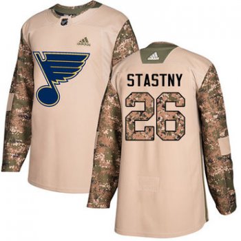 Adidas Blues #26 Paul Stastny Camo Authentic 2017 Veterans Day Stitched NHL Jersey