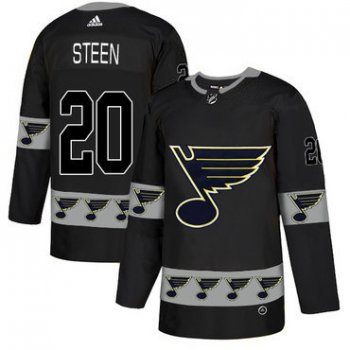 Men's St. Louis Blues #20 Alexander Steen Black Team Logos Fashion Adidas Jersey