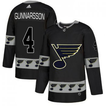 Men's St. Louis Blues #4 Carl Gunnarsson Black Team Logos Fashion Adidas Jersey