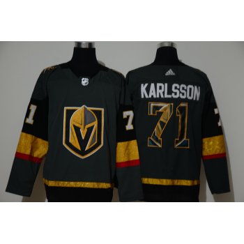 Men's Vegas Golden Knights #71 William Karlsson Gray With Team Logo Adidas Stitched NHL Jersey
