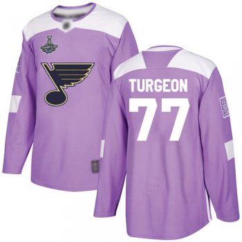 Blues #77 Pierre Turgeon Purple Authentic Fights Cancer Stanley Cup Champions Stitched Hockey Jersey