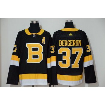 Men's Boston Bruins #37 Patrice Bergeron Black Throwback Authentic Stitched Hockey Jersey