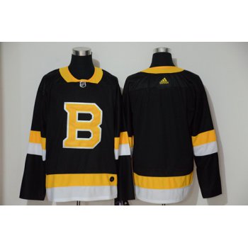 Men's Boston Bruins Blank Black Throwback Authentic Stitched Hockey Jersey