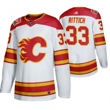Men's Calgary Flames #33 David Rittich 2019 Heritage Classic Authentic White Jersey