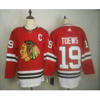Men's Chicago Blackhawks #19 Jonathan Toews adidas Home Authentic Red Player Jersey