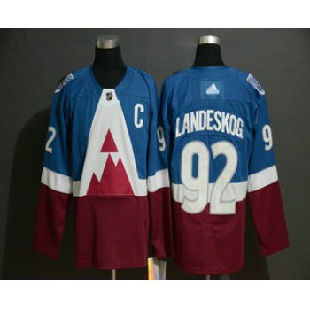 Men's Colorado Avalanche #92 Gabriel Landeskog Blue 2020 Stadium Series Adidas Stitched NHL Jersey
