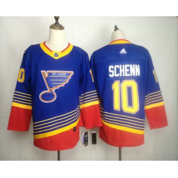 Men's St. Louis Blues #10 Brayden Schenn Blue Adidas Stitched NHL Throwback Jersey