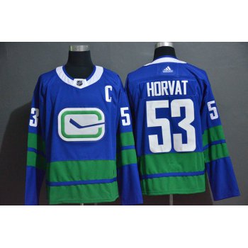 Men's Vancouver Canucks #53 Bo Horvat Blue Adidas Jersey