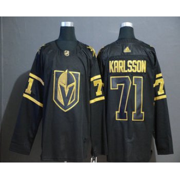 Men's Vegas Golden Knights #71 William Karlsson Black Golden Adidas Stitched NHL Jersey
