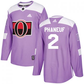 Adidas Senators #2 Dion Phaneuf Purple Authentic Fights Cancer Stitched NHL Jersey