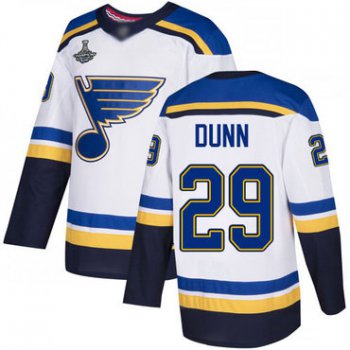 Blues #29 Vince Dunn White Road Authentic Stanley Cup Champions Stitched Hockey Jersey