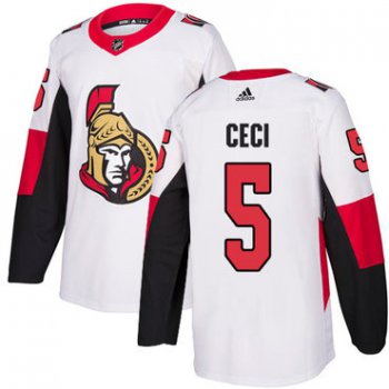 Adidas Men's Ottawa Senators #5 Cody Ceci Authentic White Away NHL Jersey