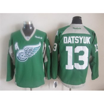 Detroit Red Wings #13 Pavel Datsyuk 2014 Training Green Jersey
