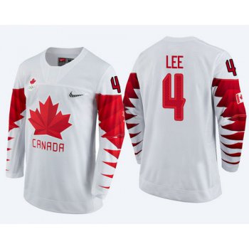Men Canada Team #4 Chris Lee White 2018 Winter Olympics Jersey
