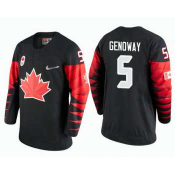 Men Canada Team #5 Chay Genoway Black 2018 Winter Olympics Jersey