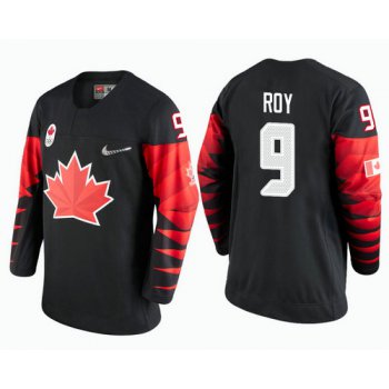 Men Canada Team #9 Derek Roy Black 2018 Winter Olympics Jersey