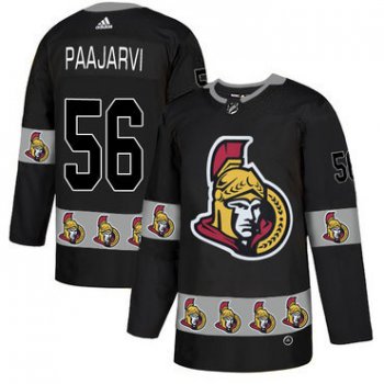 Men's Ottawa Senators #56 Magnus Paajarvi Black Team Logos Fashion Adidas Jersey