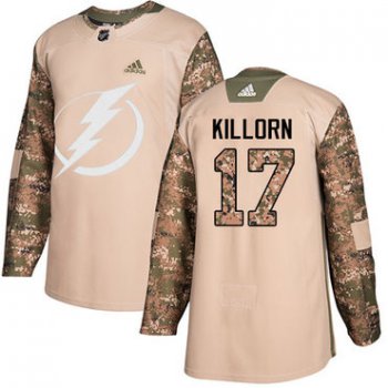 Adidas Lightning #17 Alex Killorn Camo Authentic 2017 Veterans Day Stitched NHL Jersey