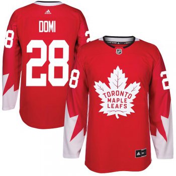 Adidas Toronto Maple Leafs #28 Tie Domi Red Team Canada Authentic Stitched NHL Jersey