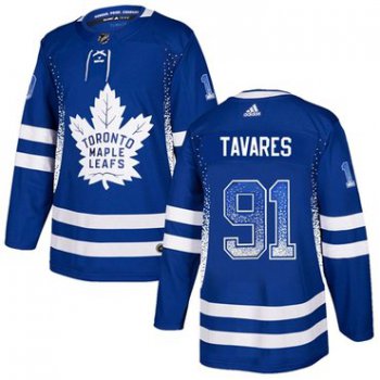 Adidas Toronto Maple Leafs #91 John Tavares Blue Home Authentic Drift Fashion Stitched NHL Jersey