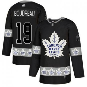 Men's Toronto Maple Leafs #19 Bruce Boudreau Black Team Logos Fashion Adidas Jersey