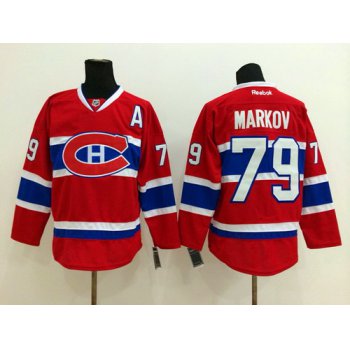 Montreal Canadiens #79 Andrei Markov Red CH Jersey