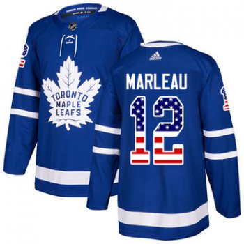 Adidas Maple Leafs #12 Patrick Marleau Blue Home Authentic USA Flag Stitched NHL Jersey