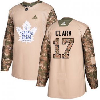 Adidas Maple Leafs #17 Wendel Clark Camo Authentic 2017 Veterans Day Stitched NHL Jersey