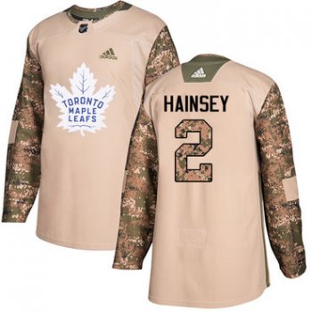 Adidas Maple Leafs #2 Ron Hainsey Camo Authentic 2017 Veterans Day Stitched NHL Jersey