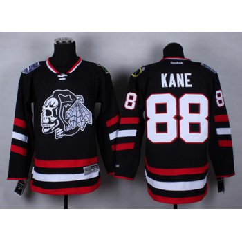 Chicago Blackhawks #88 Patrick Kane 2014 Stadium Series Black With Black Skulls Jersey