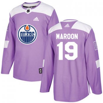 Adidas Edmonton Oilers #19 Patrick Maroon Purple Authentic Fights Cancer Stitched NHL Jersey