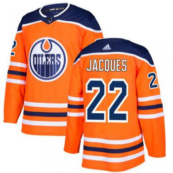 Adidas Edmonton Oilers #22 Jean-Francois Jacques Orange Home Authentic Stitched NHL Jersey