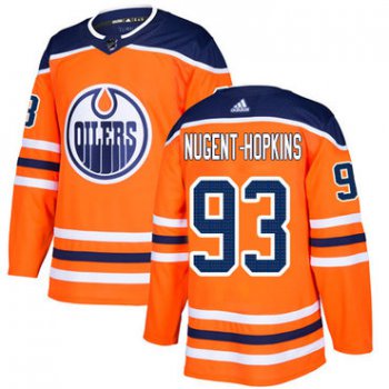 Adidas Edmonton Oilers #93 Ryan Nugent-Hopkins Orange Home Authentic Stitched NHL Jersey