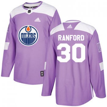 Adidas Oilers #30 Bill Ranford Purple Authentic Fights Cancer Stitched NHL Jersey