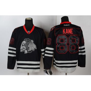 Chicago Blackhawks #88 Patrick Kane Black Ice Skulls Jersey