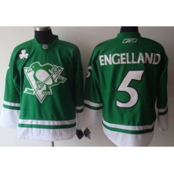 Pittsburgh Penguins #5 Engelland St. Patrick's Day Green Jersey
