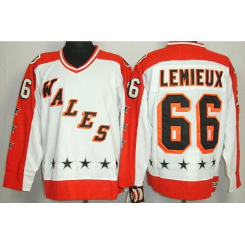 Pittsburgh Penguins #66 Mario Lemieux White All-Star Throwback CCM Jersey
